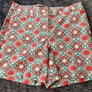 Talbots Coral and Turquoise Patterned Women's Shorts NWT